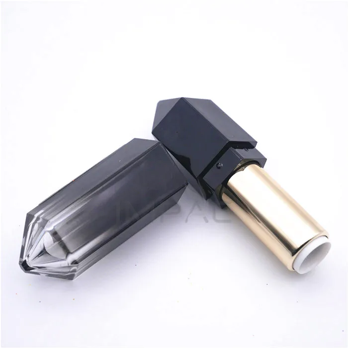 Gradient black luxury lipstick containers and packaging for lip balm