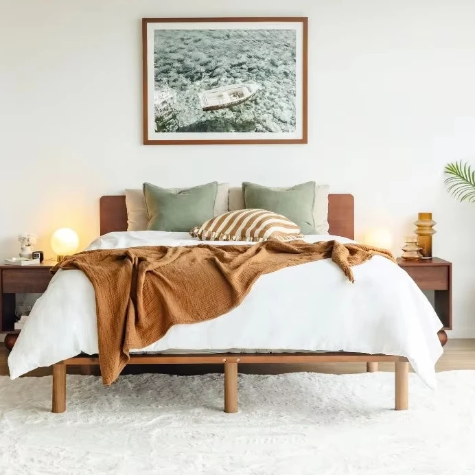 Scandinavian style queen bed frame antique   minimalism home furniture  MDF  durable bed frame king  bed frame queen