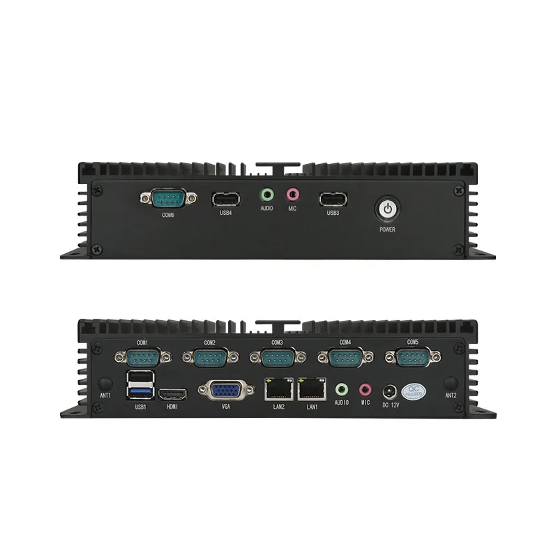 fanless mini host 2 lan port desktop portable home server cheap mini pc with 4GB ram