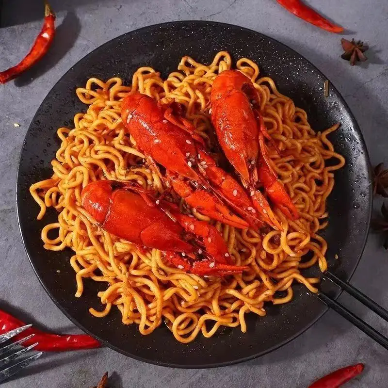 Wholesale instant noodles 100g*5*12 hot selling Exotic food Korean ramen halal Crayfish flavored noodles