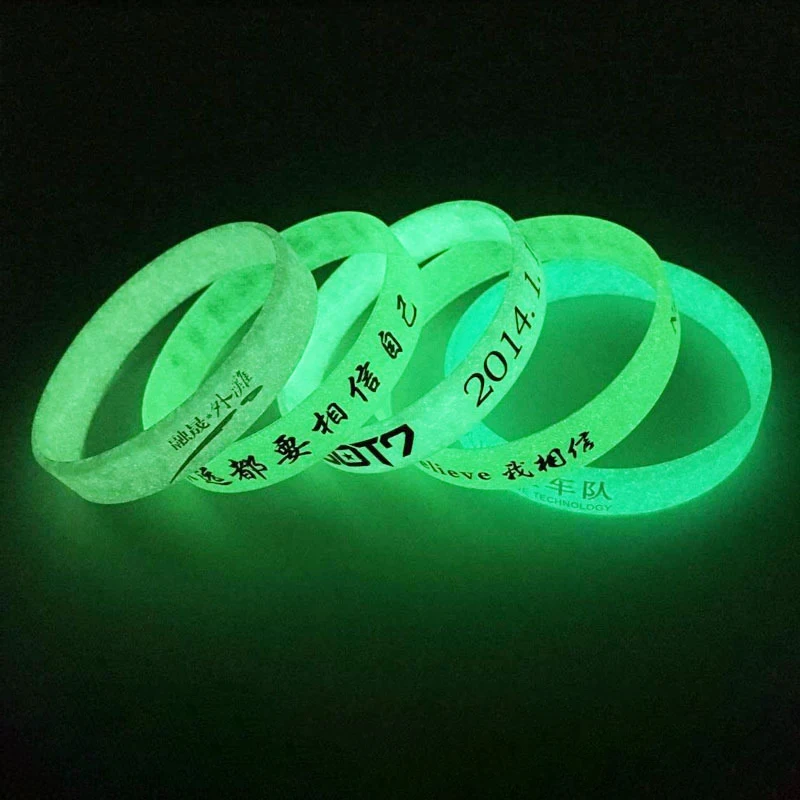 Custom Logo Wrist Bands Silicone Bracelets Personalized Customized Luminous Rubber
