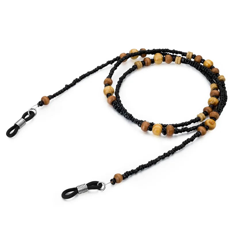 Custom glasses chain necklace cord eyewear retainer wood beaded sunglasses strap holder for women