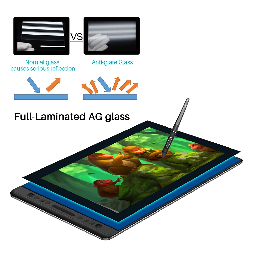  Huion Kamvas PRO 16 полностью ламинированный IPS-дисплей высокая конфигурация 8192 функция наклона давления графический дизайн перьевой