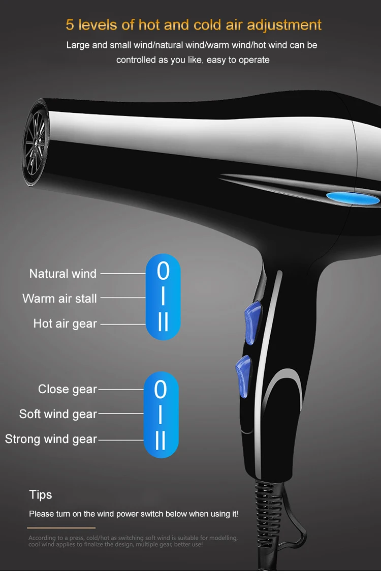 Горячая Распродажа профессиональный электрический фен для волос с двигателем переменного тока 220 В высокая скорость мощность 1000 Вт набор