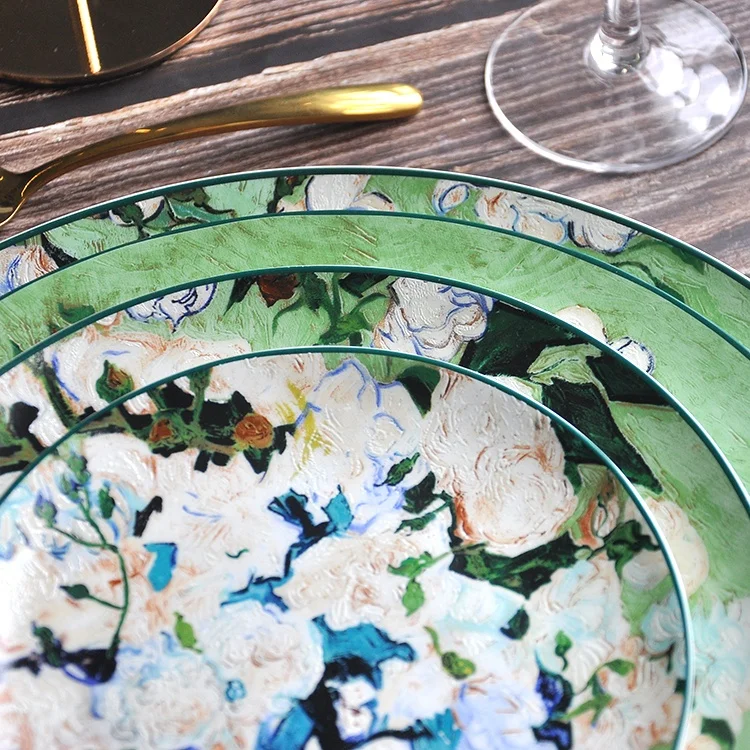 Sale by new design ceramic dinner plate painting plate set for wedding party event