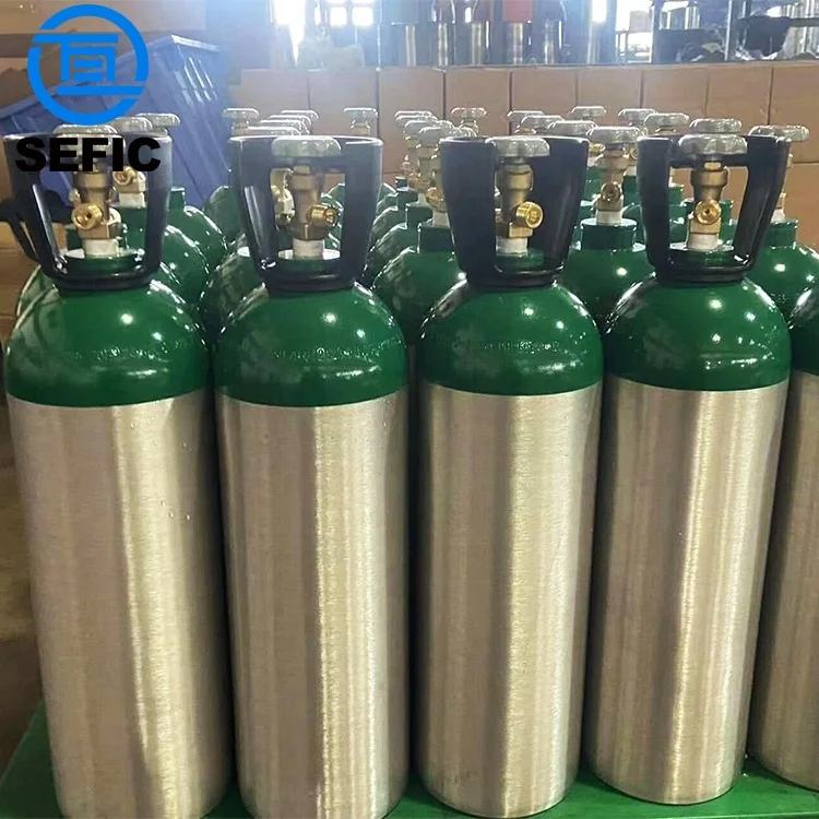High Pressure Seamless ISO7866 DOT3AL ME MD Size 1L 2L 5L 10L 15L 20L 40L 50L Empty Aluminum Oxygen Cylinder Breathing O2