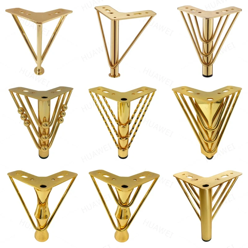 HUAWEI Sofa Decoration Accessories Furniture Hardware Cabinet 12cm 15cm 18cm Bed Table Chrome Gold Metal Sofa Leg For Furniture