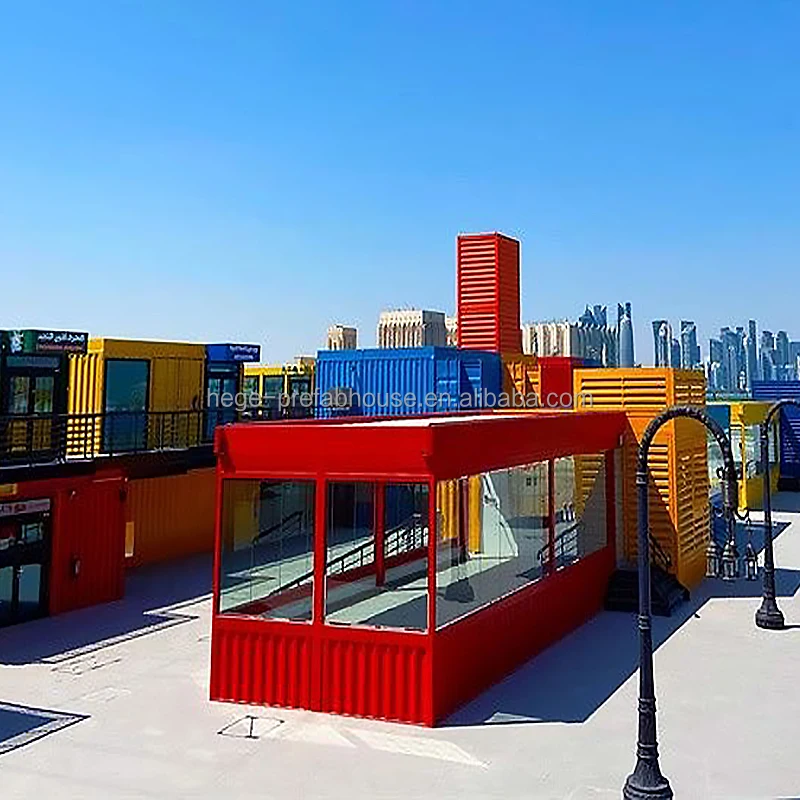 Floding prefab house commercial container high quality light steel structure container house