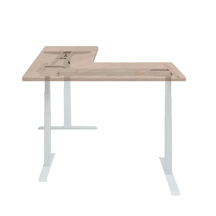 2023 New Arrivals Gesture Control  L Shape Dual Motor Standing Desk Electric Adjustable Table Frames