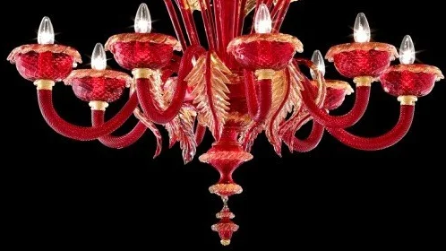 Fancy large size hotel red glass murano chandelier glass lighting factory wholesale glass chandelier murano lamp lights luxury