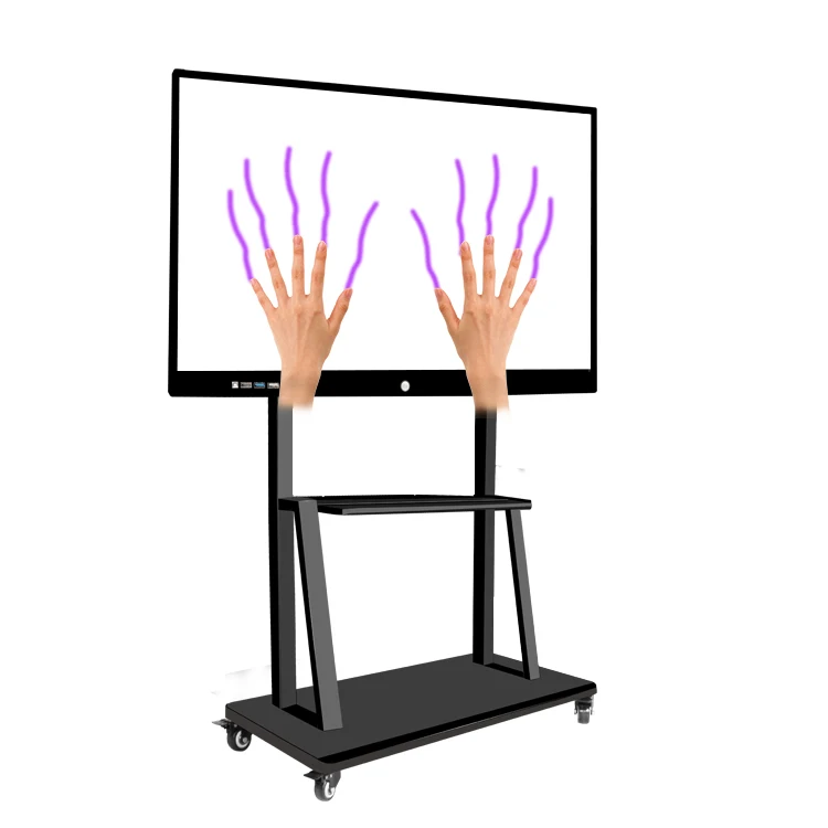 Dual system digital finger Infrared touch interactive whiteboard portable smart board with wheels