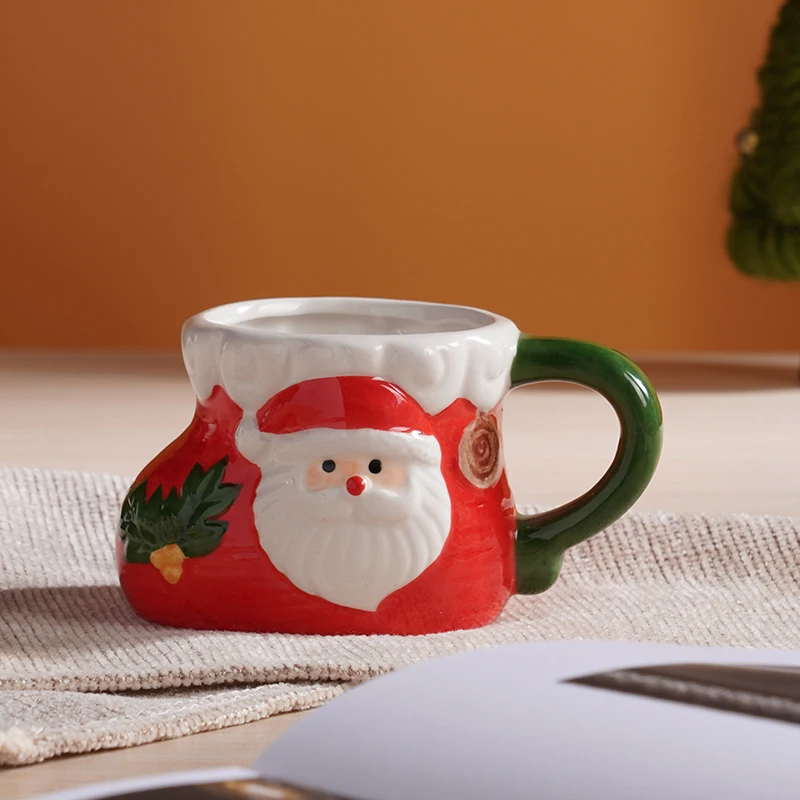 Hot Sale Ceramic mug White Christmas Dog Stoneware Coffee Cup Ceramic milk Mugs Wholesale