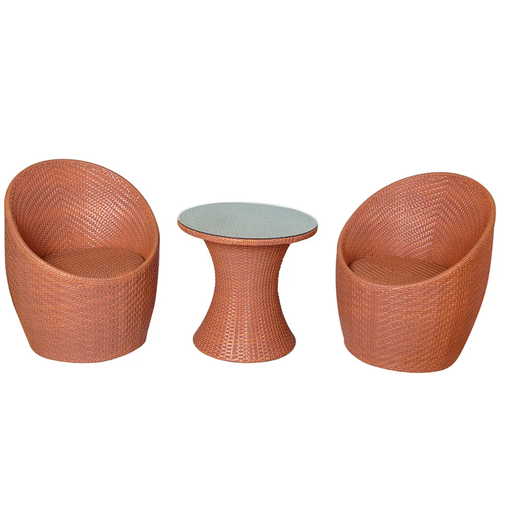 
Elegant Design Garden Cane Set Rattan Sofa With Small Tea Table Outdoor Furniture 