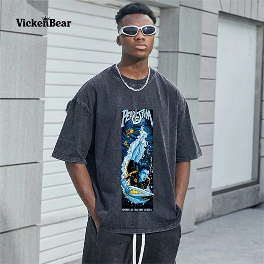 Shirt With Logo Graphic T Shirts Vintage Peru Summer Plain Pima Cotton Heavy Weight Oversized 180Gsm Stone Washed T Shirt