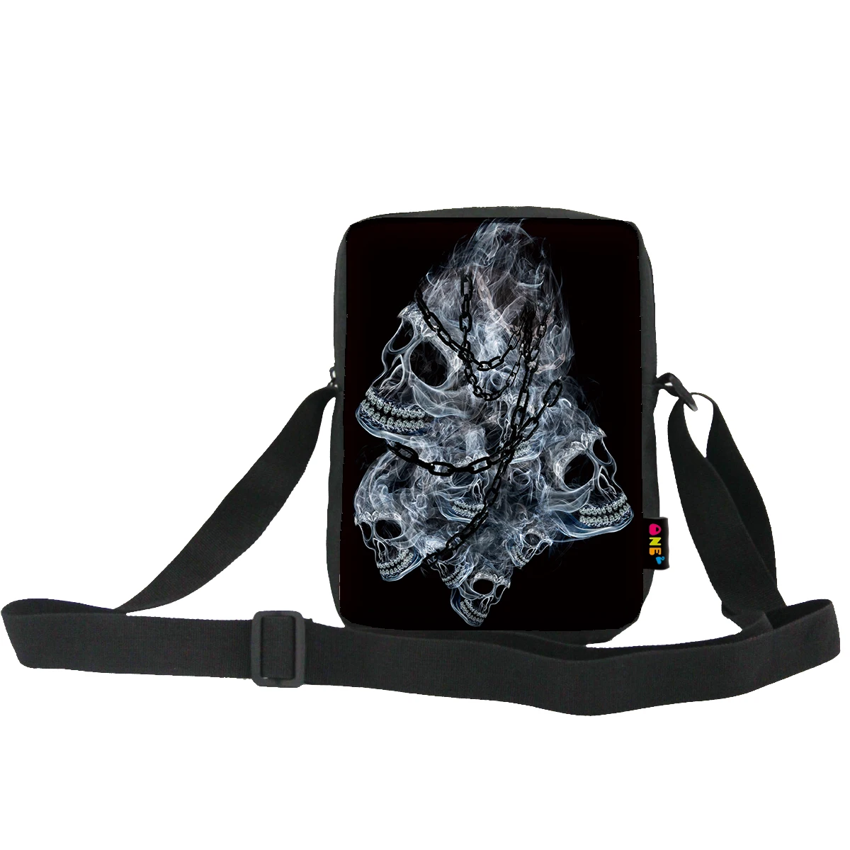 Skull design custom bag straps shoulder adjustable lightweight comfortable padded shoulder bag washable polyester material bag