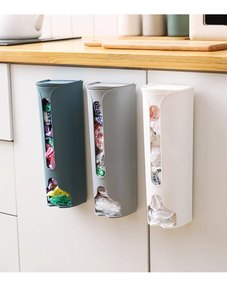 Garbage Bag Storage Box Wall Hanging Extractor Free Punching Box Household Lazy Garbage Bag Storage Device