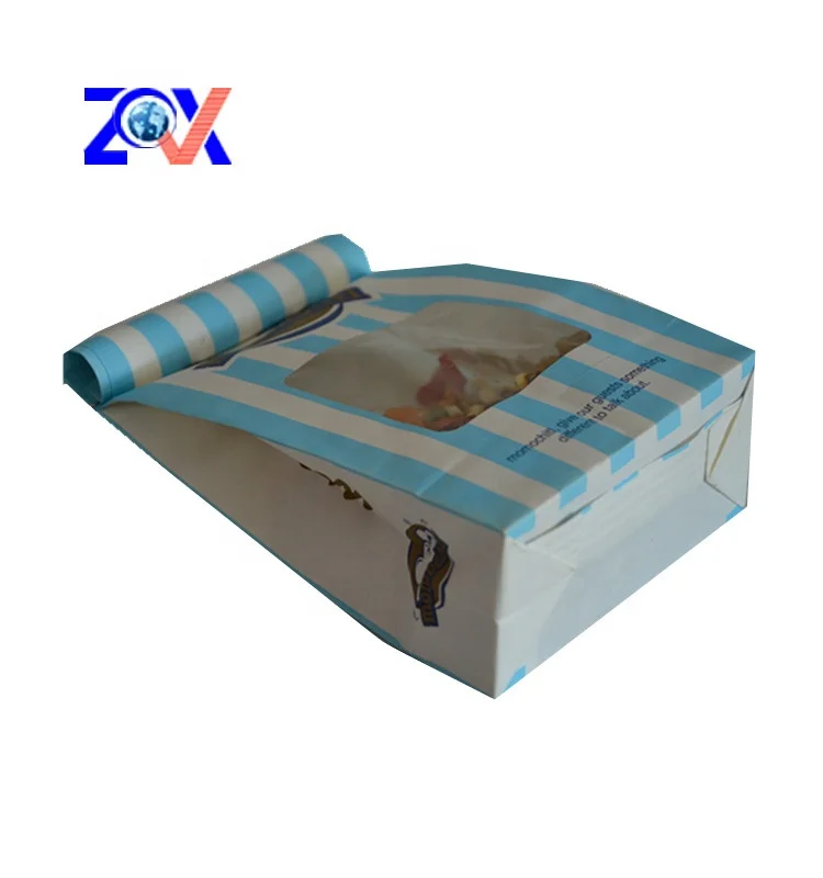 Wholesale Food Grade Heat Sealable Snack Packaging Custom Logo Printed Paper Popcorn Bags with tin tie