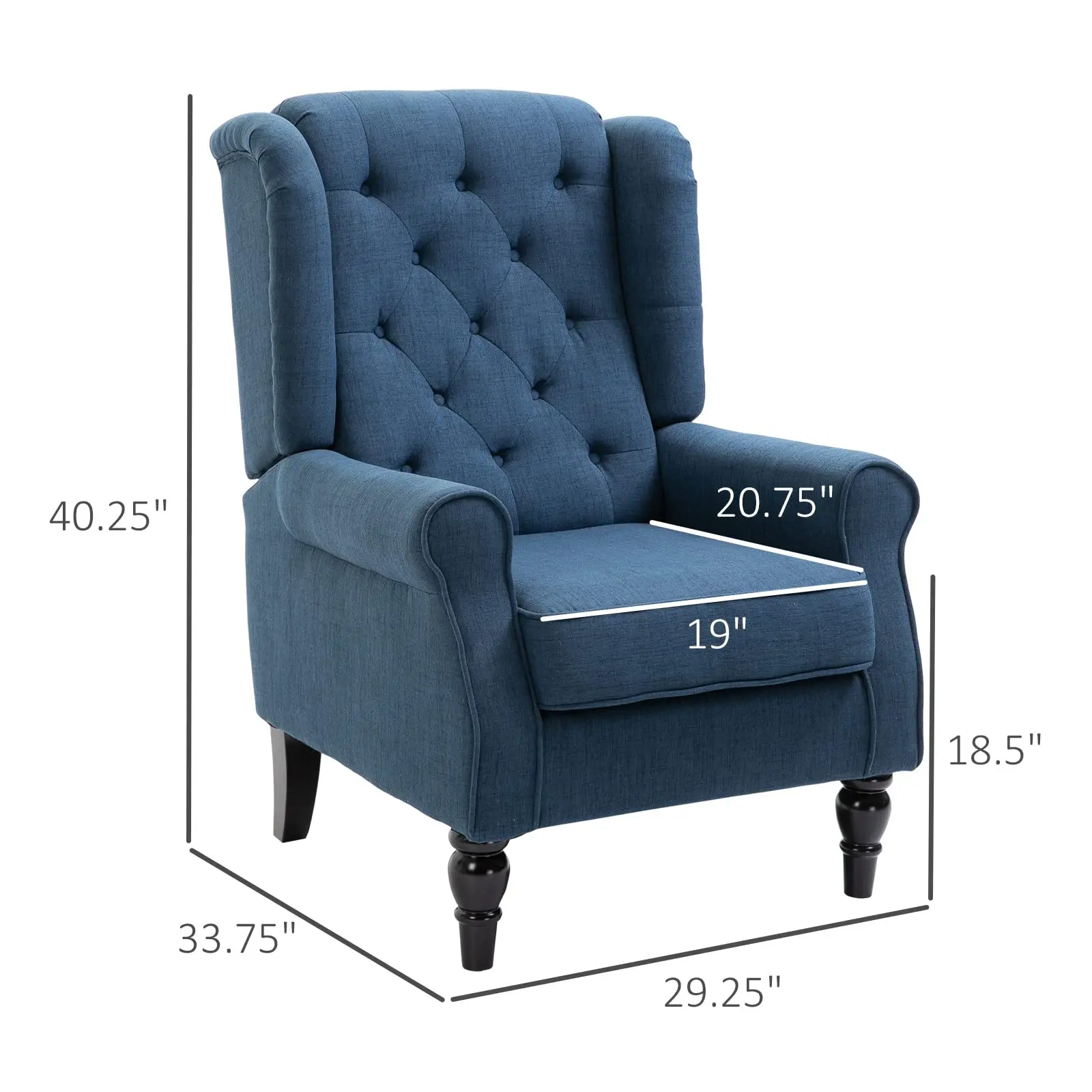 Wholesale Nordic modern style Living Room Leisure Chair Sofa Fabric Wingback Chair singe sofa chairs with padded cushion