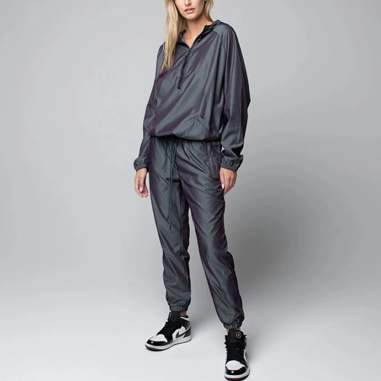 wholesale men unisex designers sweatsuit jogger tracksuit custom logo windbreaker nylon designers reflective tracksuits