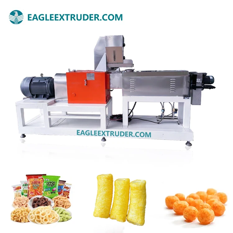 New Automatic Corn Puffed Snacks Making Machine Extruder Production Line for Cheese Ball Chips with Durable Mixer Engine