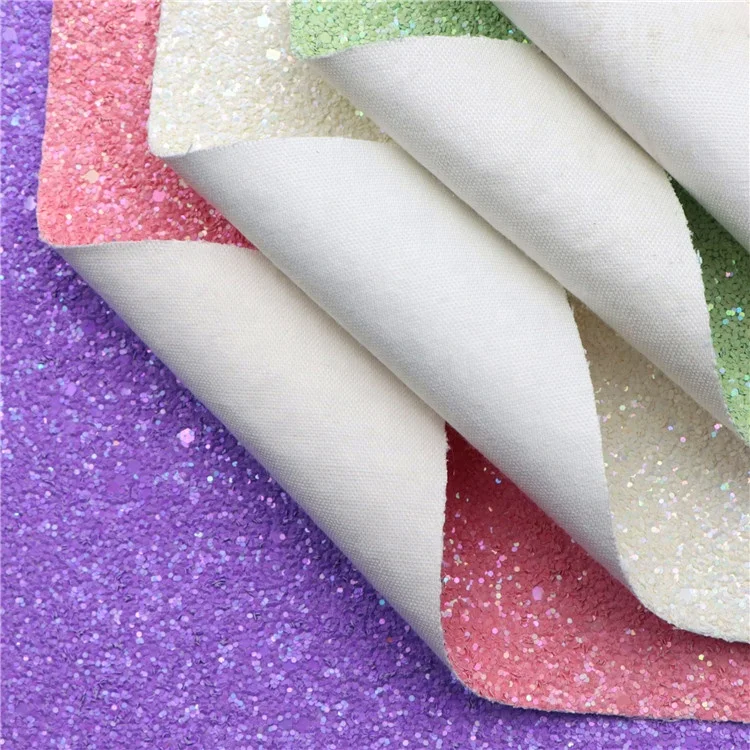 20x33cm Wholesale Chunky Sequin Glitter Pastel Fabric Sheet For Hair Bows Making 1113139
