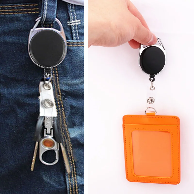Multi tool Rope cord pull belt key ring recoil badge lanyard clip multitool chain holder retract keyring key reel