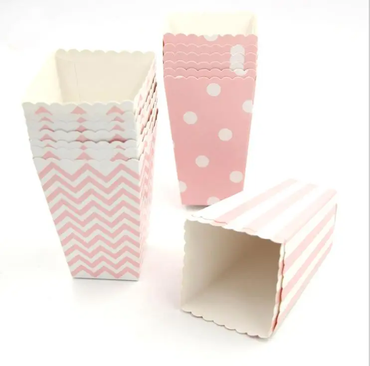 Custom logo colorful paperboard french fries popcorn snack food chip paper box