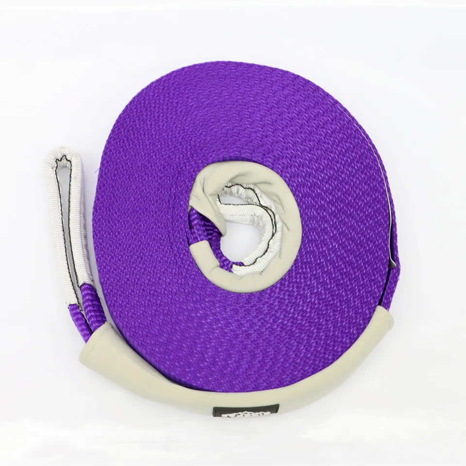 Спасательный буксировочный трос для лебедок фиолетовый ремешок съемки грузоподъемность 4500 кг 55 мм x 20 м всех транспортных