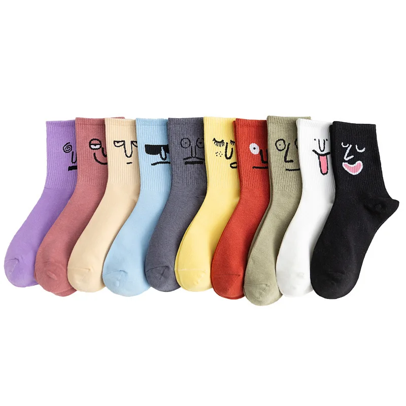 Youki high quality fun socks woman cute socks Embroidered socks