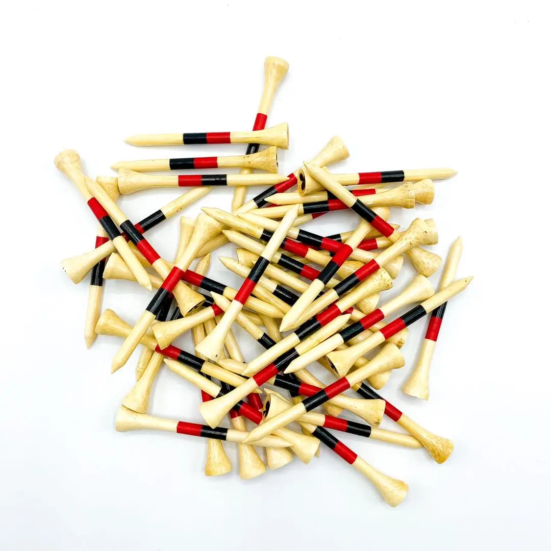 New arrival--one color/ two colors/3 colors stripes printing/bamboo golf tees