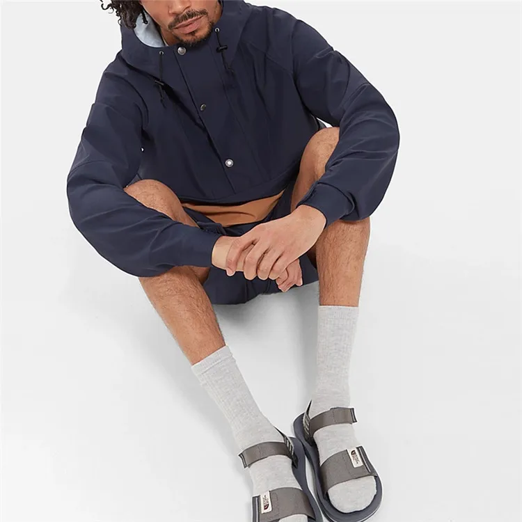 Custom 2020 men fashion spring flap pocket 1/2 zip pullover hoody anorak jacket men