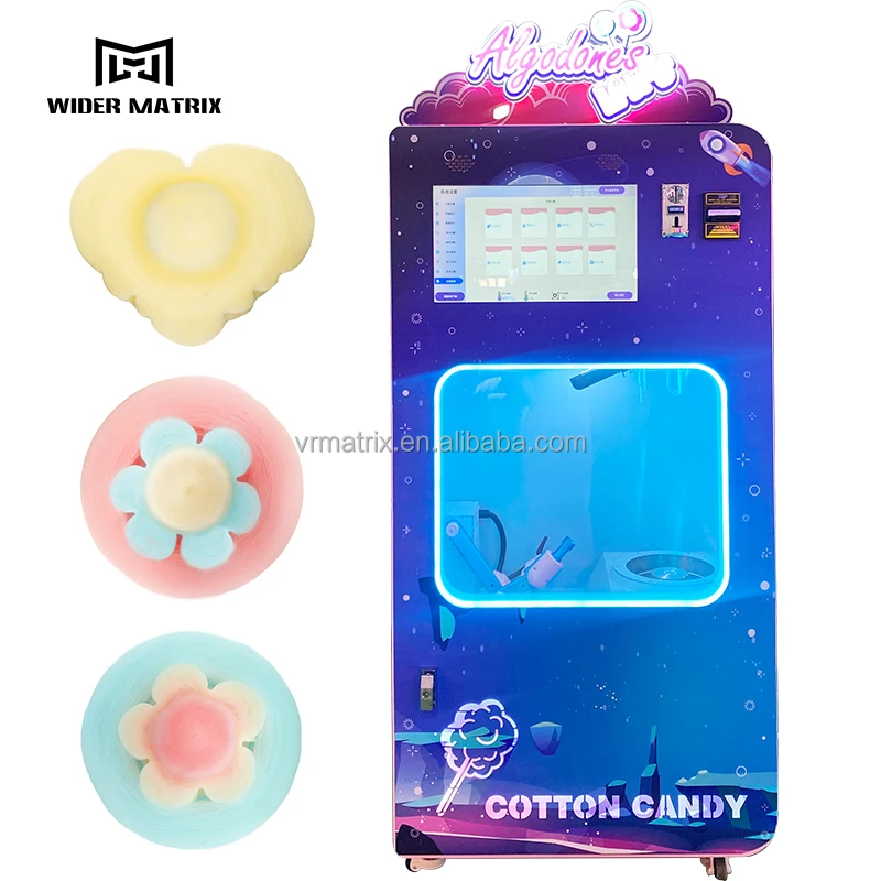 Commercial Fully Automatic Cotton Candy Vending Machine Factory Custom with Multiple Payment Methods