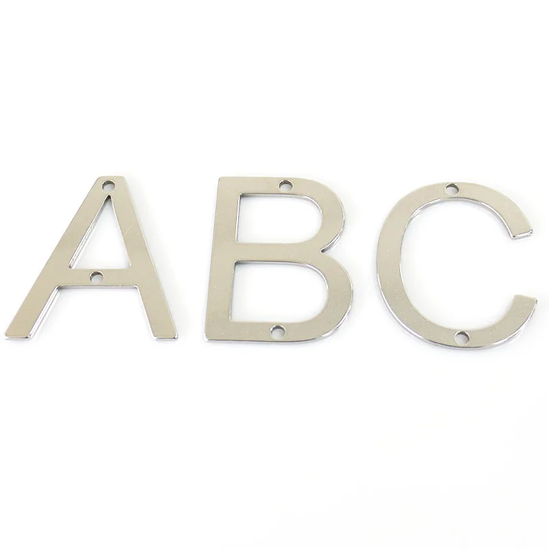 Advertising door plate stainless steel metal 5CM letter wall screw hole number plate
