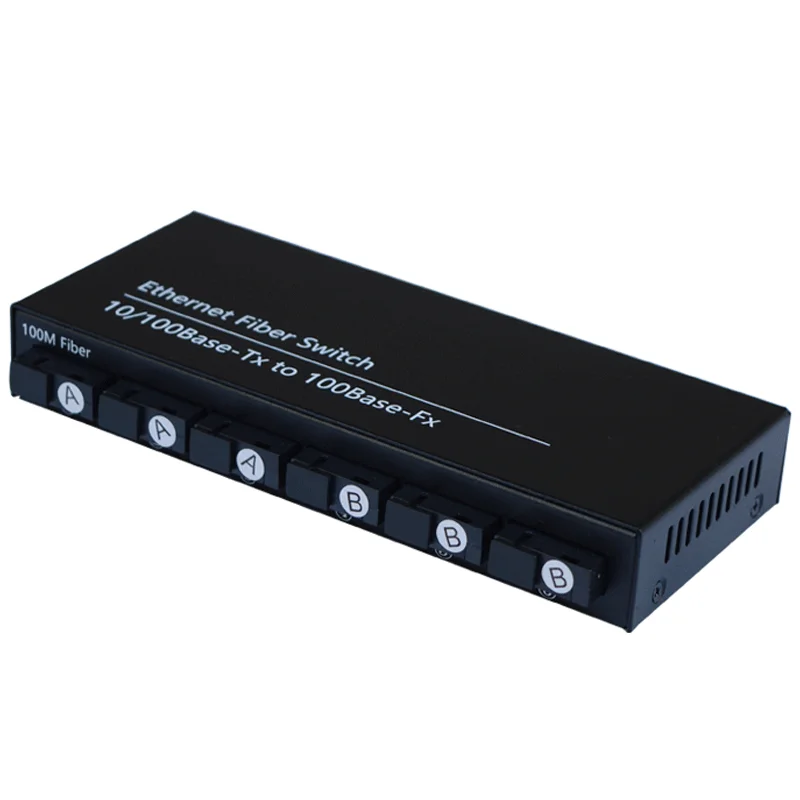 10~120km 2x 10/100Mbase-T RJ45 UTP ports to 6 fiber ports fiber switch