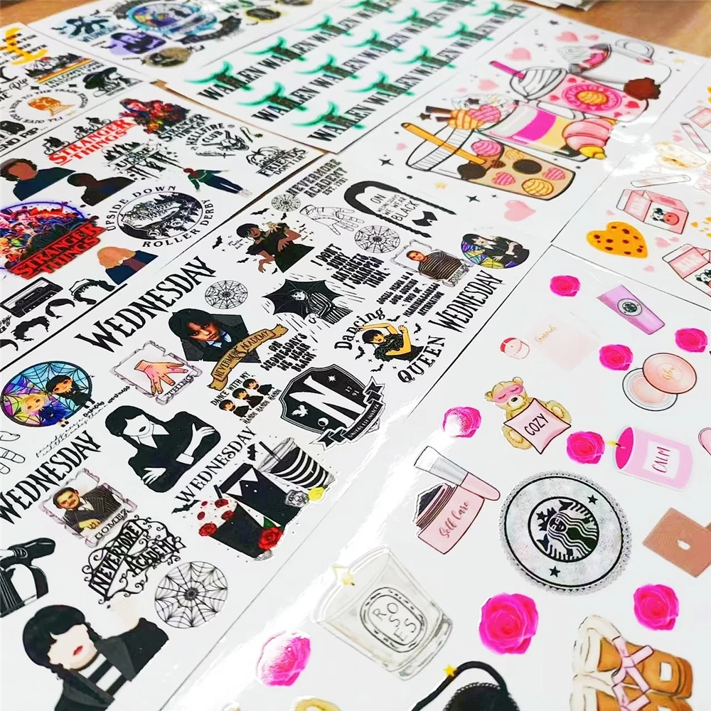 Zchain  Water proof No MOQ uv dtf cup wrap transfers sticker  for Cups Tumblers