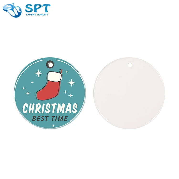 Оптовая цена низкая Moq теплообмена Рождество дерево сублимации керамические украшения