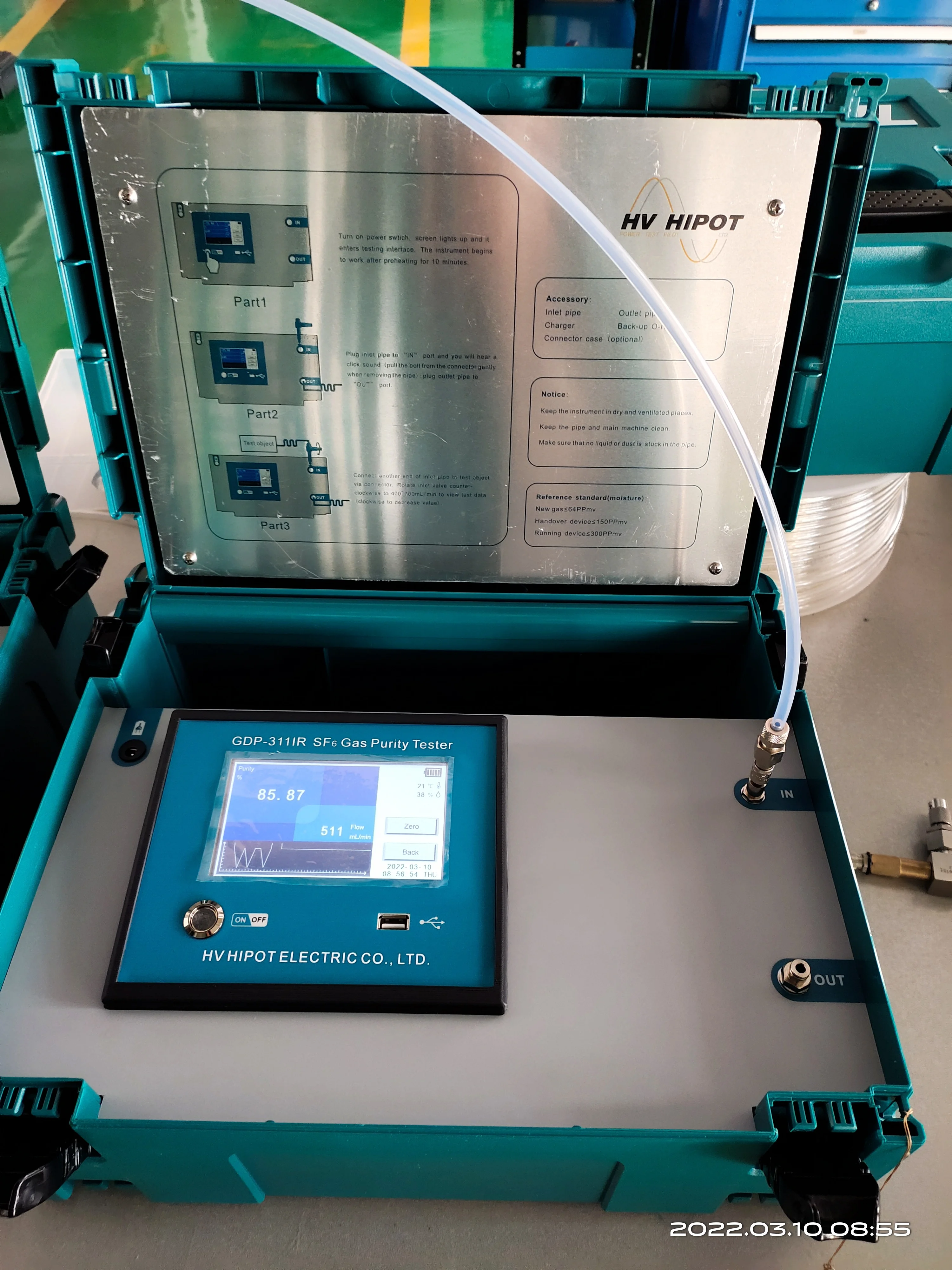 HVHIPOT GDP-311IR SF6 Gas Purity Tester (IR Method) Portable Gas Purity Analyzer