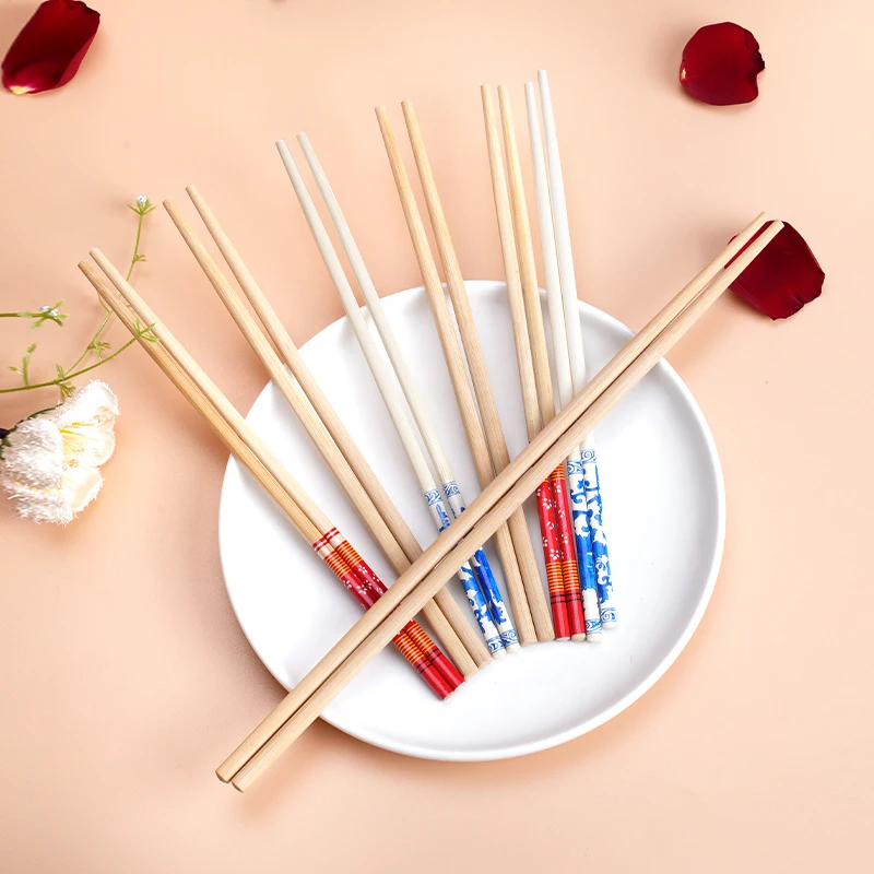 Custom Logo High Quality Disposable Wooden Chop Sticks Reusable Boutique Stick Bamboo Chopsticks