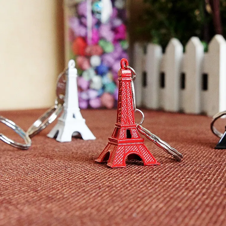 Wholesale Hot Sale Paris Souvenir Alloy 5cm Eiffel Tower Keychain Color Eiffel Tower Model Metal Keychain
