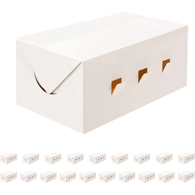 Disposable Rectangle Food Containers Shawarma Fries Hot Dog Kebab Lunch White Cardboard Paper Box