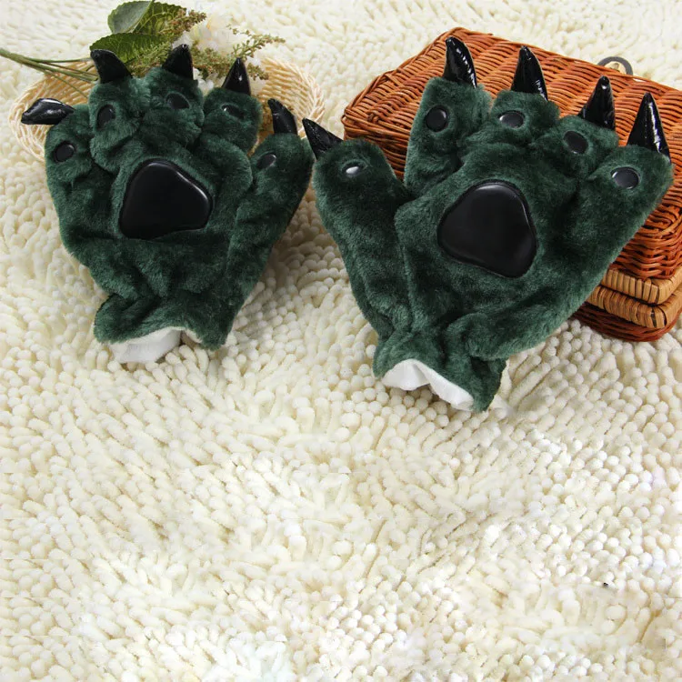 Puffy Cartoon Party Costume Hands Gloves Plush Paw Claw Gloves