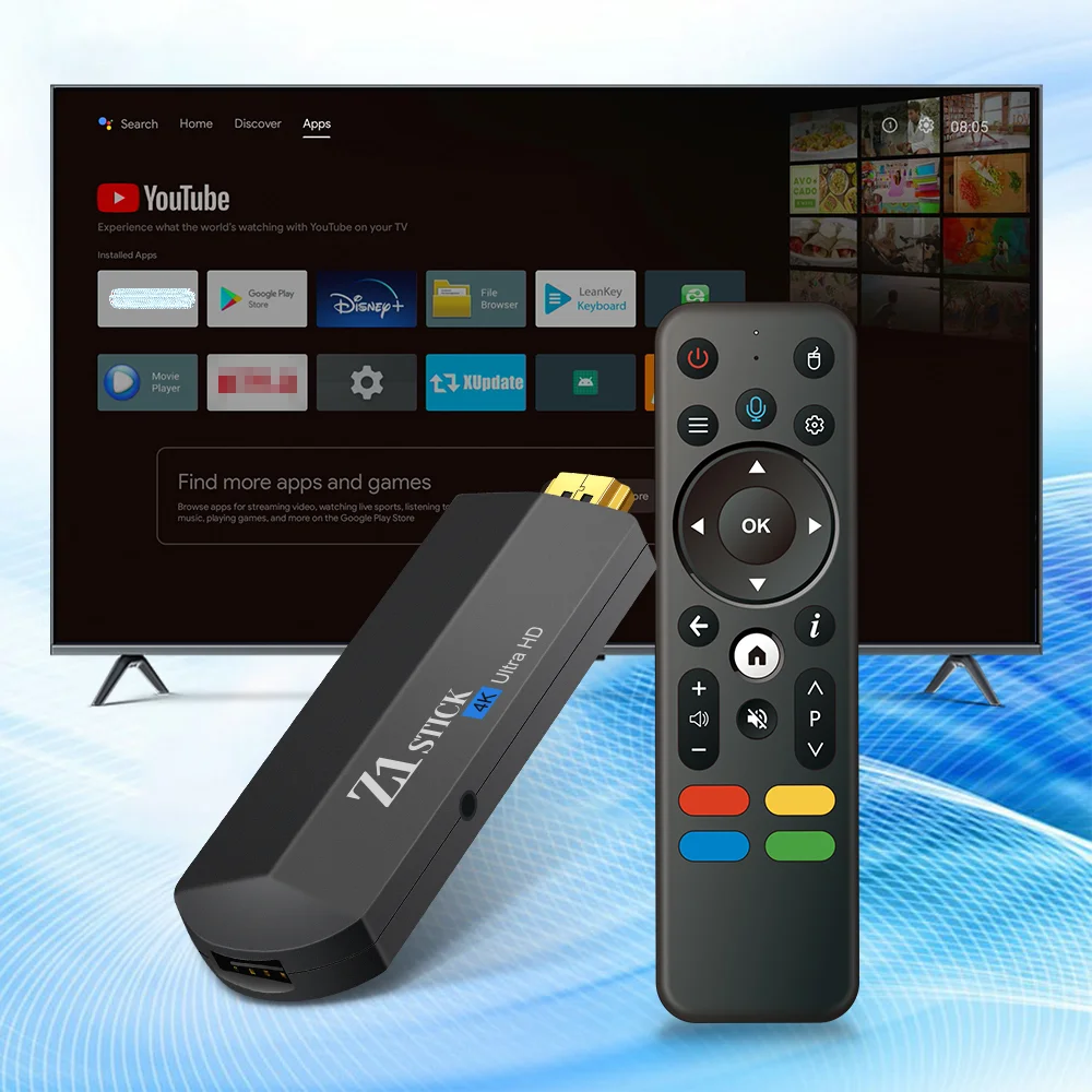 2024 оптовая продажа высокое качество Z1 Stick приставка Allwinner H313 Dual WiFi BT голосовое Дистанционное ТВ