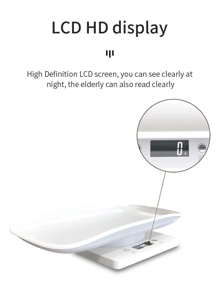 Plastic Mini Digital Baby Pet Scale HD LCD Display Measure Tool Infant Baby Pet Body Weighing scale