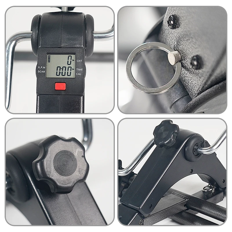 Jipetal Four Anti-Slip Rubber Pads Prevent Sliding And Protect Surfaces Folding Pedal Exerciser With Electronic Display