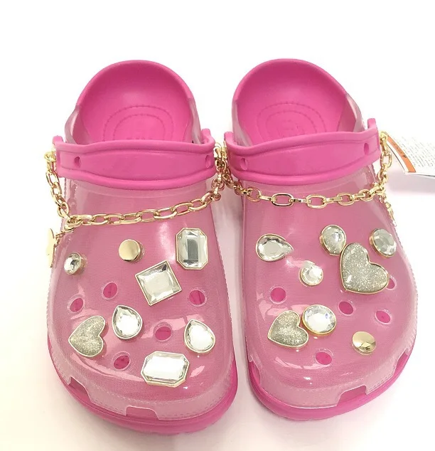 Wholesale Bling Croc Beach Sandals Summer Fashion Women Casual Flat Luxury Slides Slippers Crystal Rhinestone Shoes
