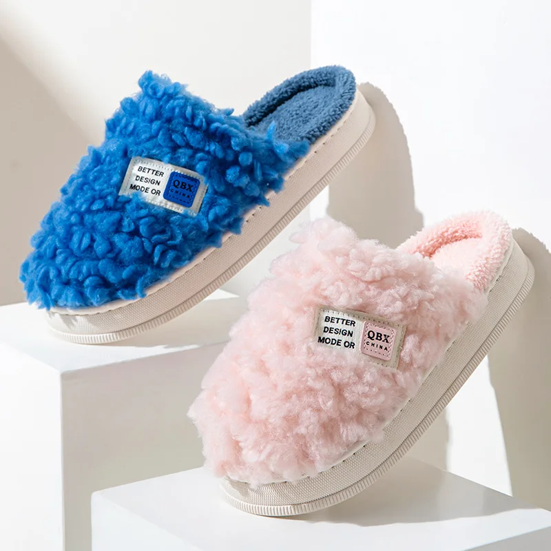Hot Sale Furry Cozy Slippers Coral Fleece Slipper Rubber Sole Cute Warm Slippers For Winter