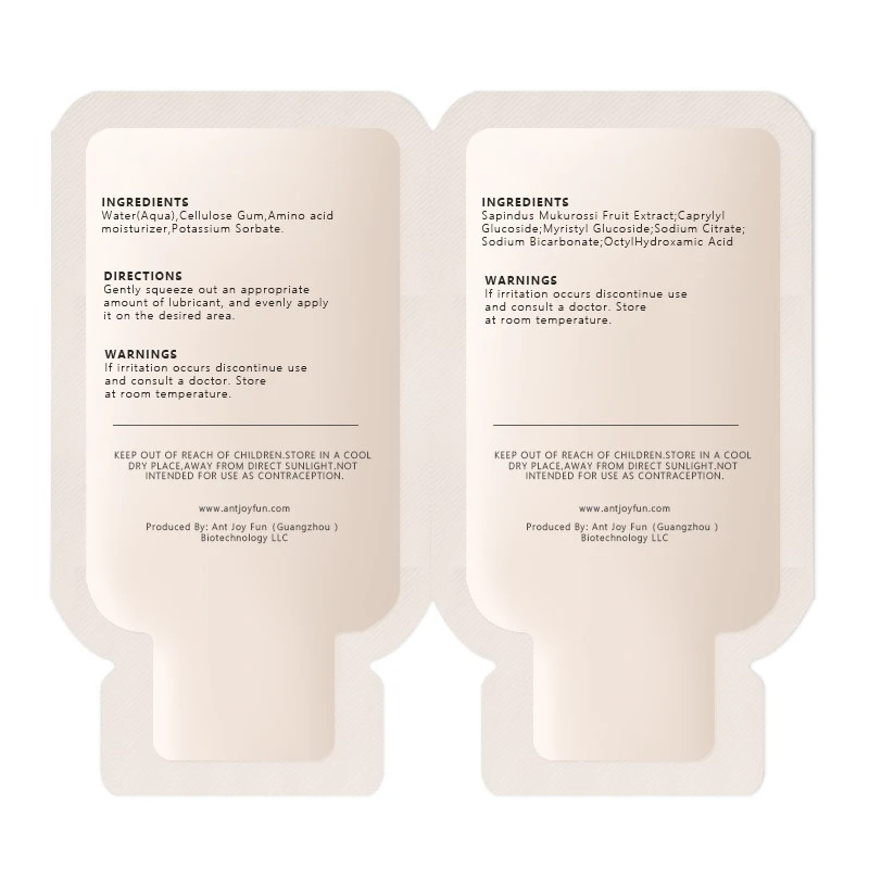 OEM 5/10/20ml 5g Bag Sachet Portable Sex Lubricant For Personal Disposable Water Based Silicone Condom Gel Lube Edible Grade