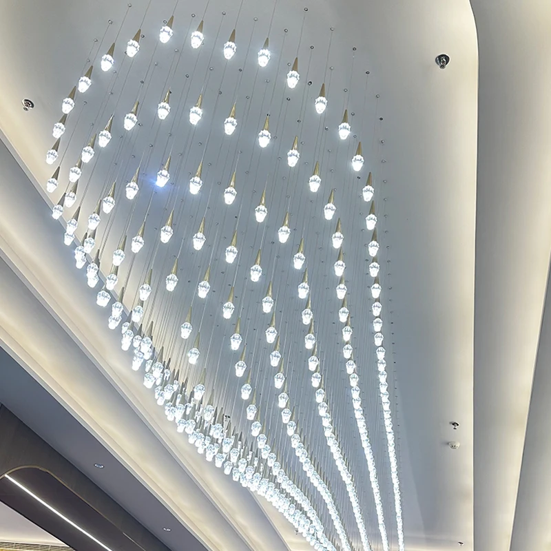 Современный стиль на заказ внутреннее украшение гостиничный магазин банкетный зал свадебная вилла светодиодная хрустальная люстра лампа