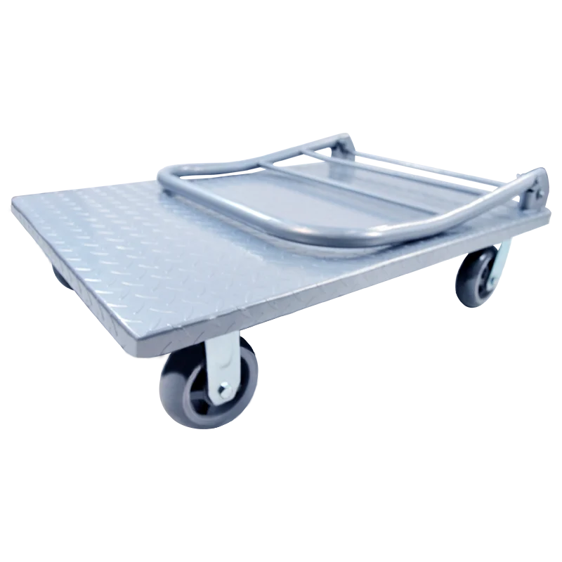 Heavy duty steel trolley folding steel platform cart for warehouse cargo handling metal platform transport trolley GB800-DX