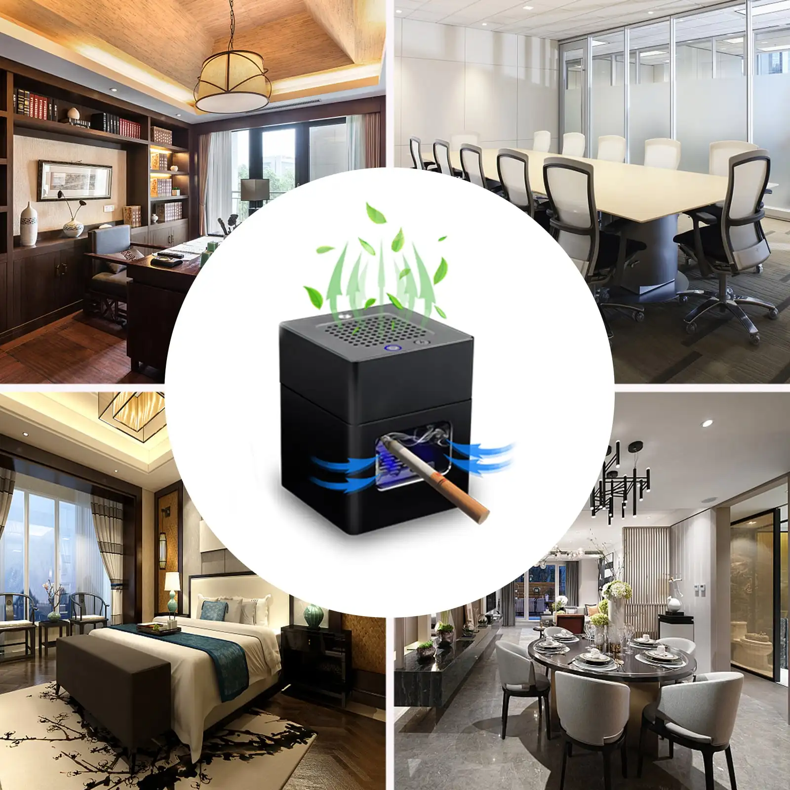 Office Room Car Desktop Portable USB Electric Smokeless Ashtray Air Purifier with Cigar Lighter For Absorbing Smoke